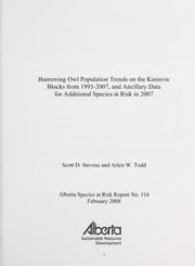 Burrowing owl population trends on the Kininvie Blocks from 1993-2007, and ancillary data for additional species at risk in 2007