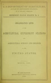 Organization lists of the agricultural experiment stations and agricultural schools and colleges in the United States