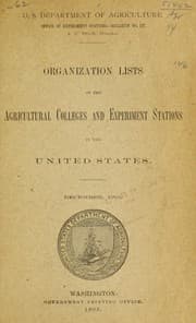 Organization lists of the agricultural colleges and experiment stations in the United States