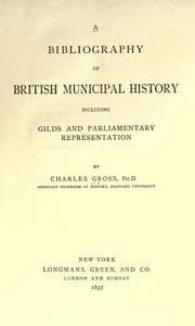 A bibliography of British municipal history