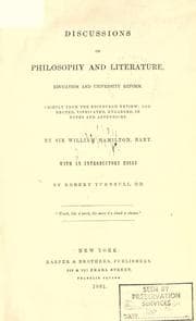 Discussions on philosophy and literature, education and university reform