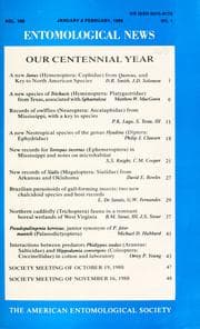 Entomological news