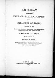 An essay towards an Indian bibliography