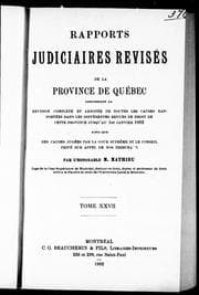 Rapports judiciaires révisés de la province de Québec