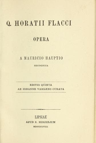 Q. Horatii Flacci opera