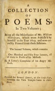 Poems (Lover's Complaint / Sonnets)