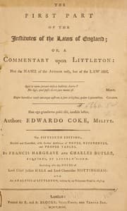The first part of the Institutes of the Lawes of England