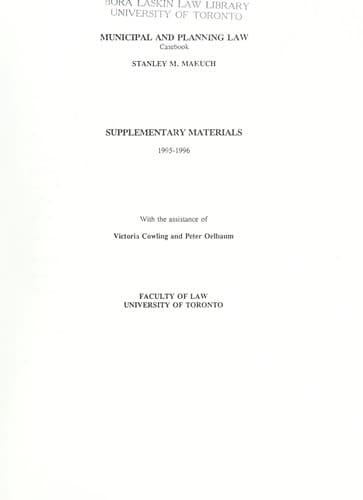Municipal and planning law