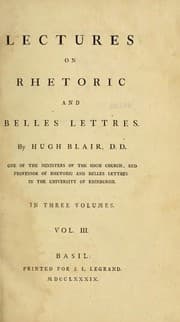 Lectures on rhetoric and belles lettres
