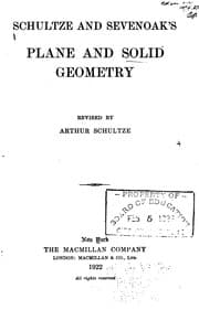 Schultze and Sevenoak's Plane and Solid Geometry