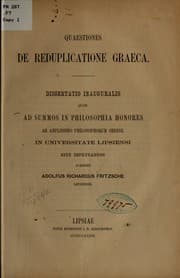 Quaestiones de reduplicatione graeca ...