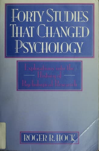 Forty studies that changed psychology